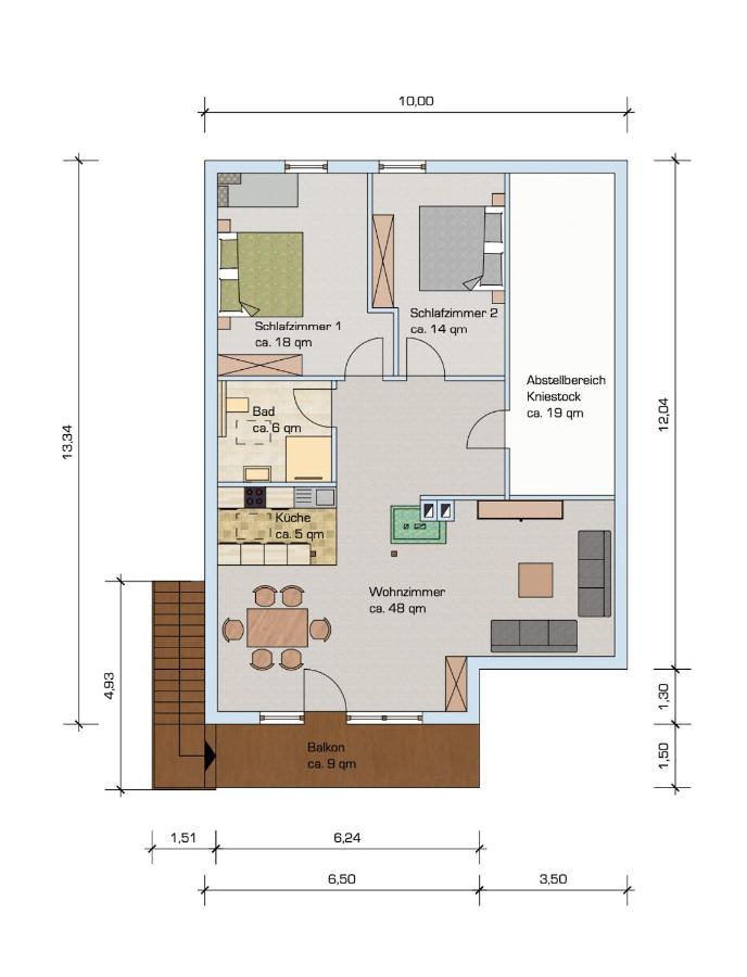 Chalet Chiemgau 90 Qm 3 Zimmer Balkon Apartment Ubersee Exterior photo